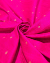 Raw silk with small buttas - Rani pink