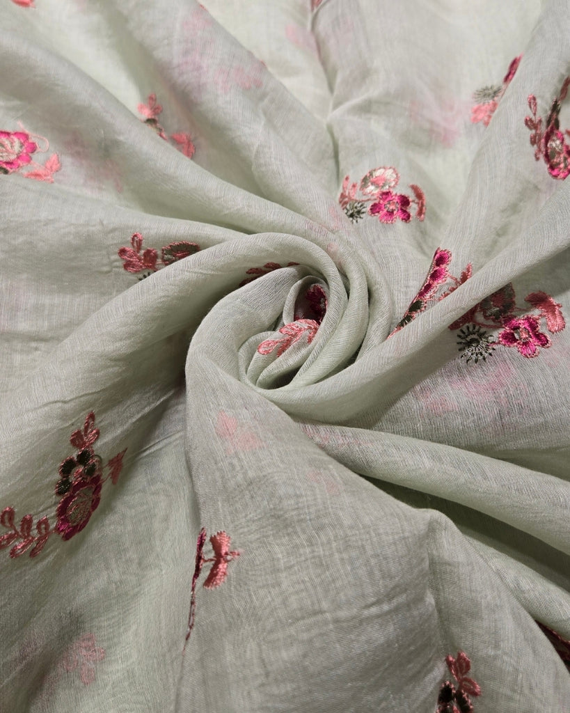 Mul Chanderi Butis - Light Grey