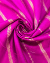 Raw Silk Zari Lines - Pink