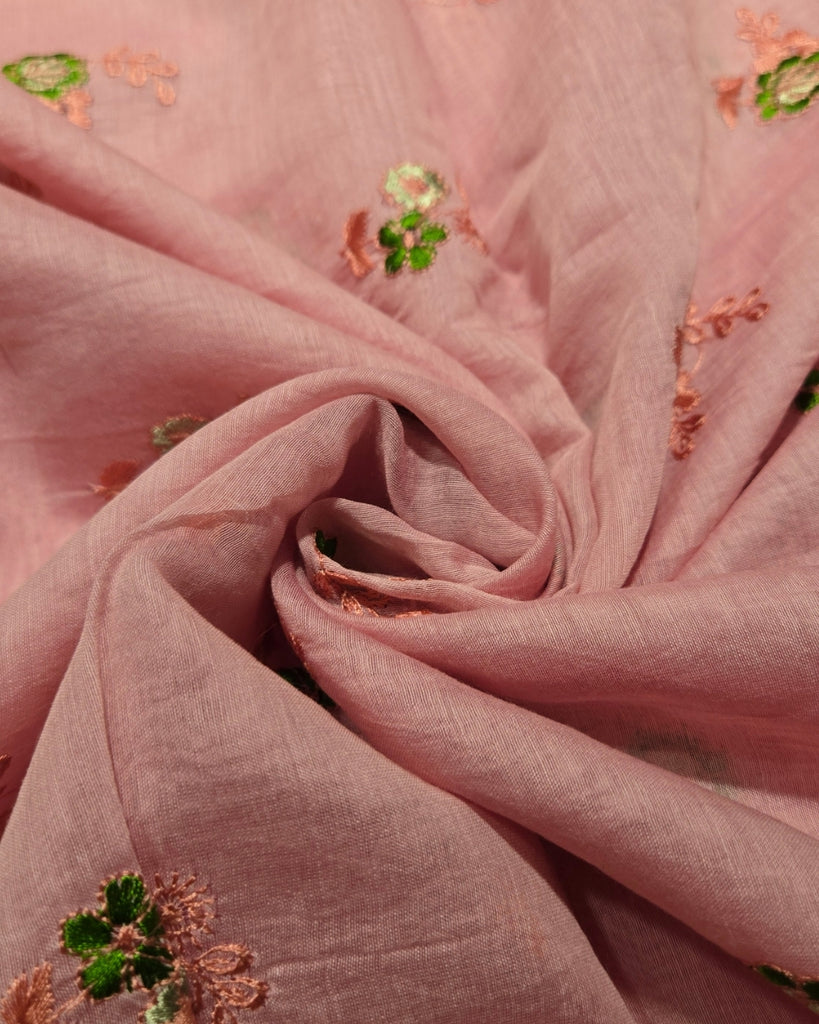 Mul Chanderi Butis - Blush Pink