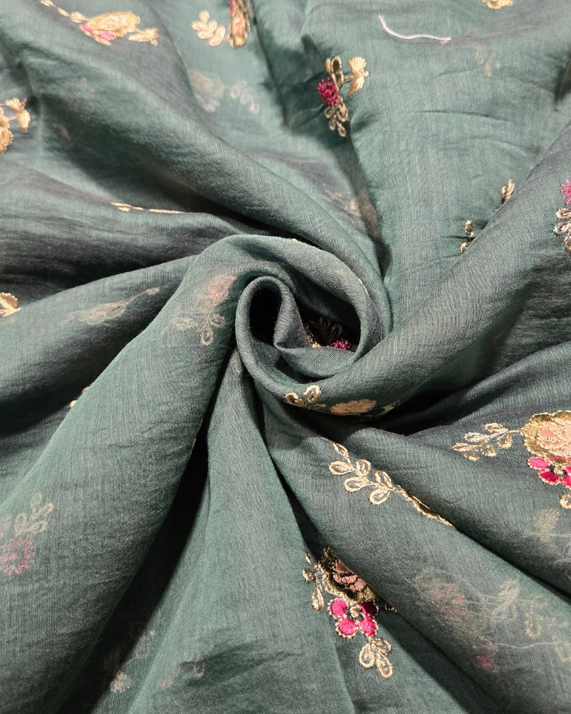 Mul Chanderi Butis - Dark Grey