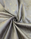 Raw silk with small buttas - Steel Grey