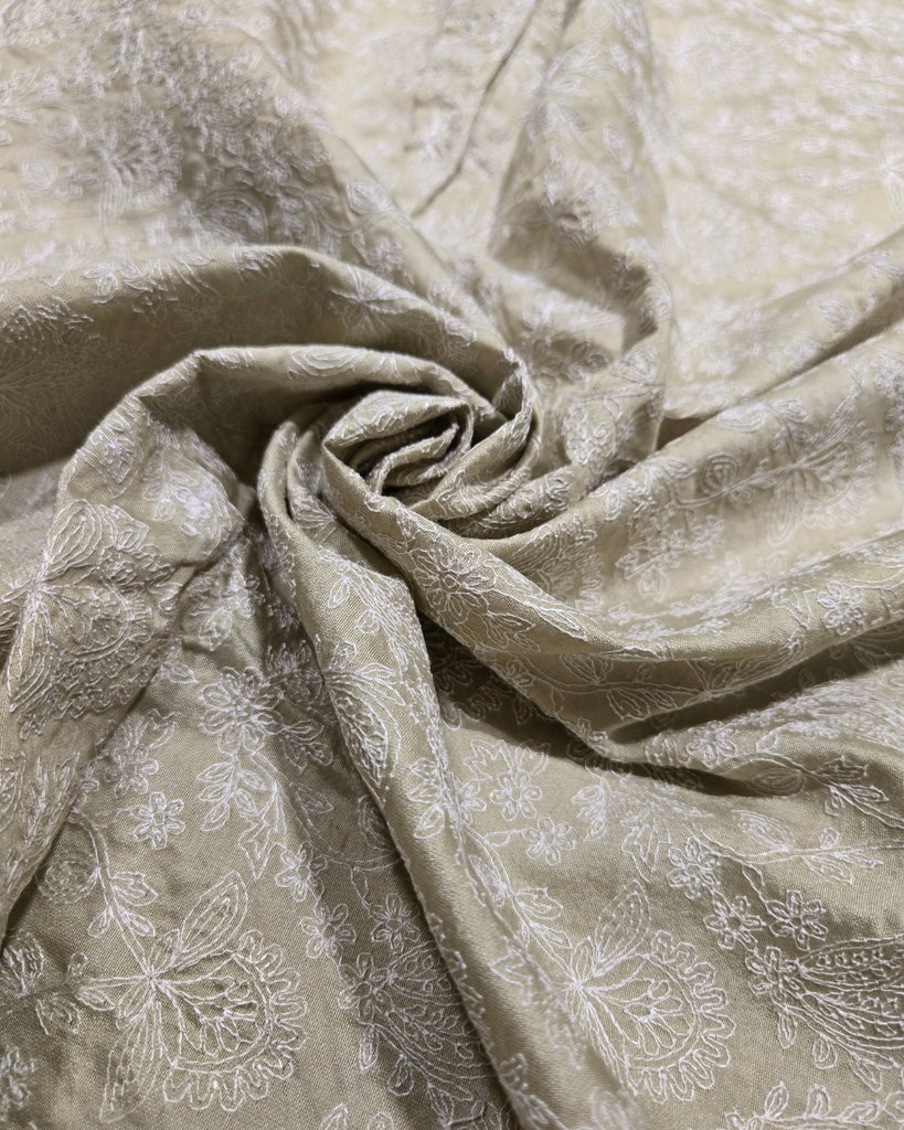 Thread Work Chanderi - Soft Beige