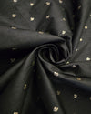 Raw silk with small buttas - Black