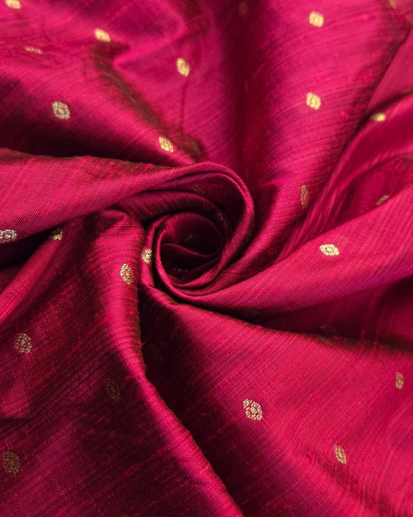 Raw silk with small buttas - Pink