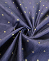Raw silk with small buttas - Navy Blue