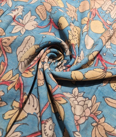 Pen Kalamkari - Teal blue