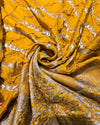 Chiniya silk Bandhini with banaras border - Mustard Yellow