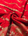 Chiniya silk Bandhini with banaras border - Red