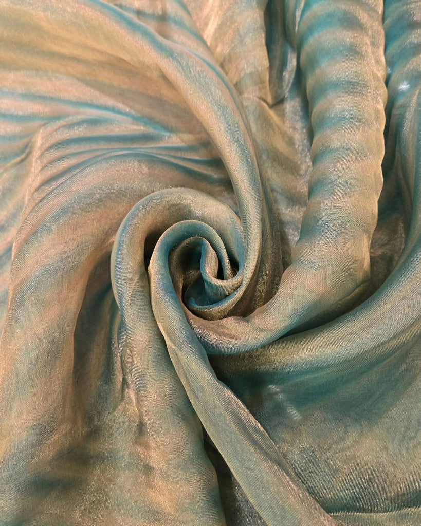 Tissue Aroshi Dye Fabric - Aqua Blue