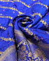 Chiniya silk Bandhini with banaras border - Blue