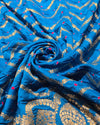 Chiniya silk Bandhini with banaras border - Sky Blue