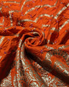 Chiniya silk Bandhini with banaras border - Orange