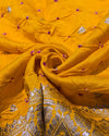 Chiniya silk Bandhini with banaras border - Yellow