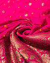 Chiniya silk Bandhini with banaras border - Pink