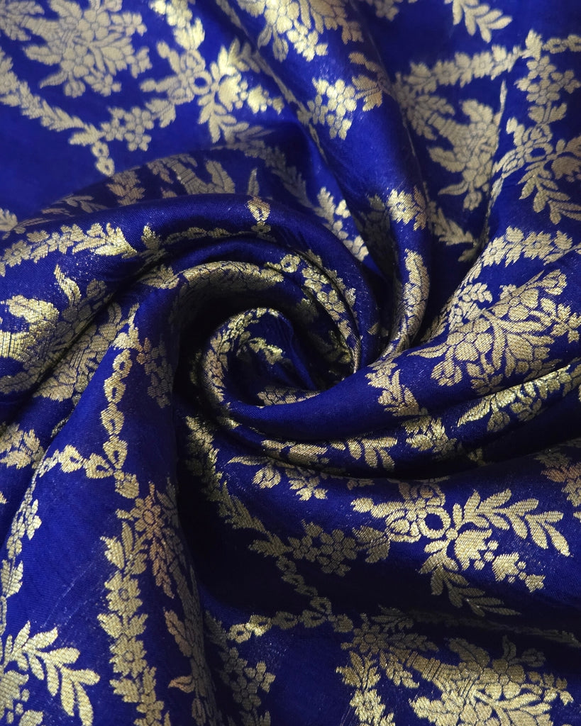 Pure Silk Banaras - Dark Blue