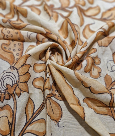 Pen Kalamkari - Cream with brown