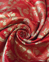 Silk Dupion Banaras - Red