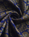 Silk Antique Banaras - Dark Navy Blue