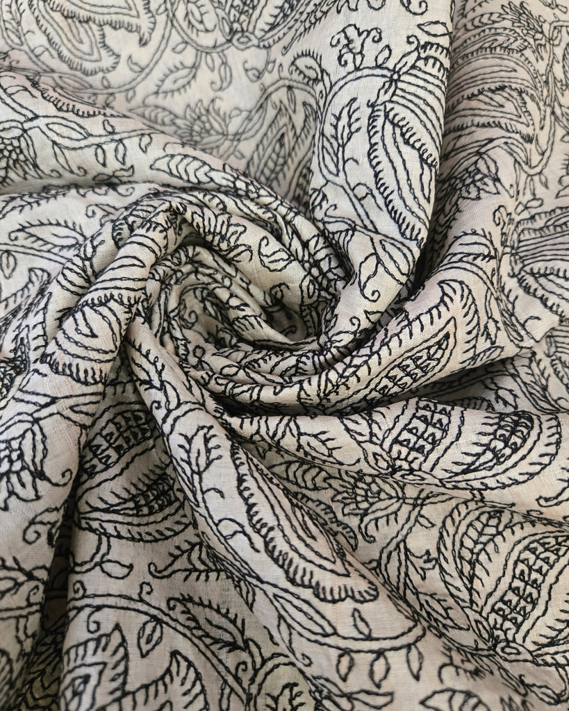 Tussar Black Thread Work