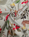 Printed Silk - Ivory White