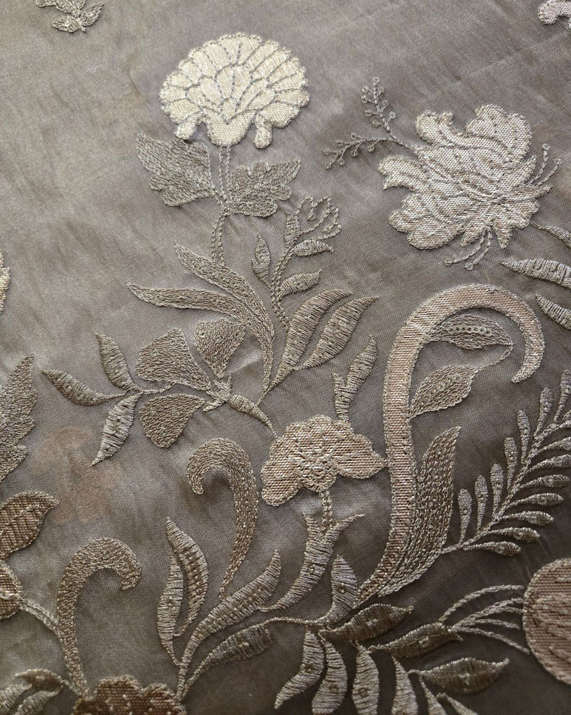 Tissue with Gota - Antique Silver Taupe