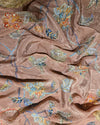 Crape Embroidery - Peach