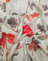 Crape Embroidery - White