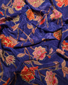 Crape Embroidery - Dark Blue