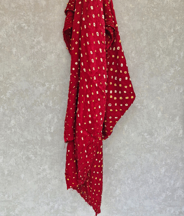 Gajji silk Base - Deep Red