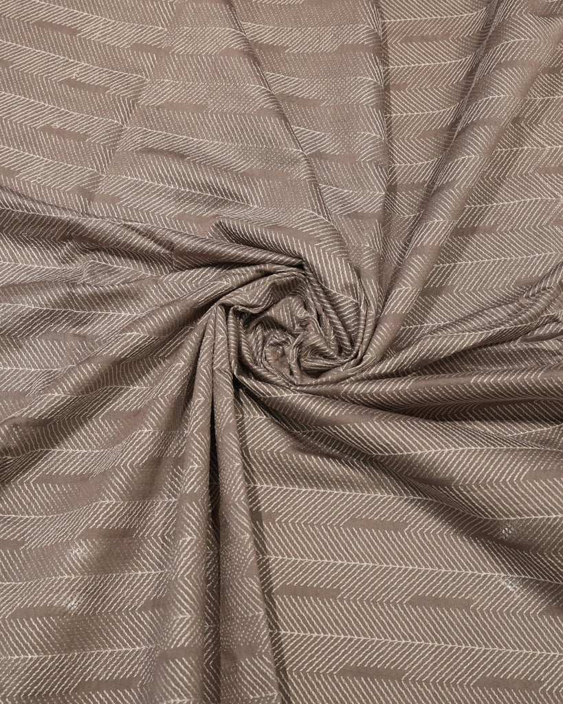 Chanderi Silk Thread Embroidery - Brown