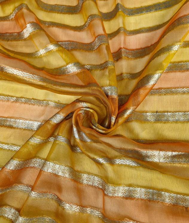 Organza banaras - Shades of Yellow and Orange