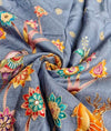 Raw Silk Embroidery - Grey