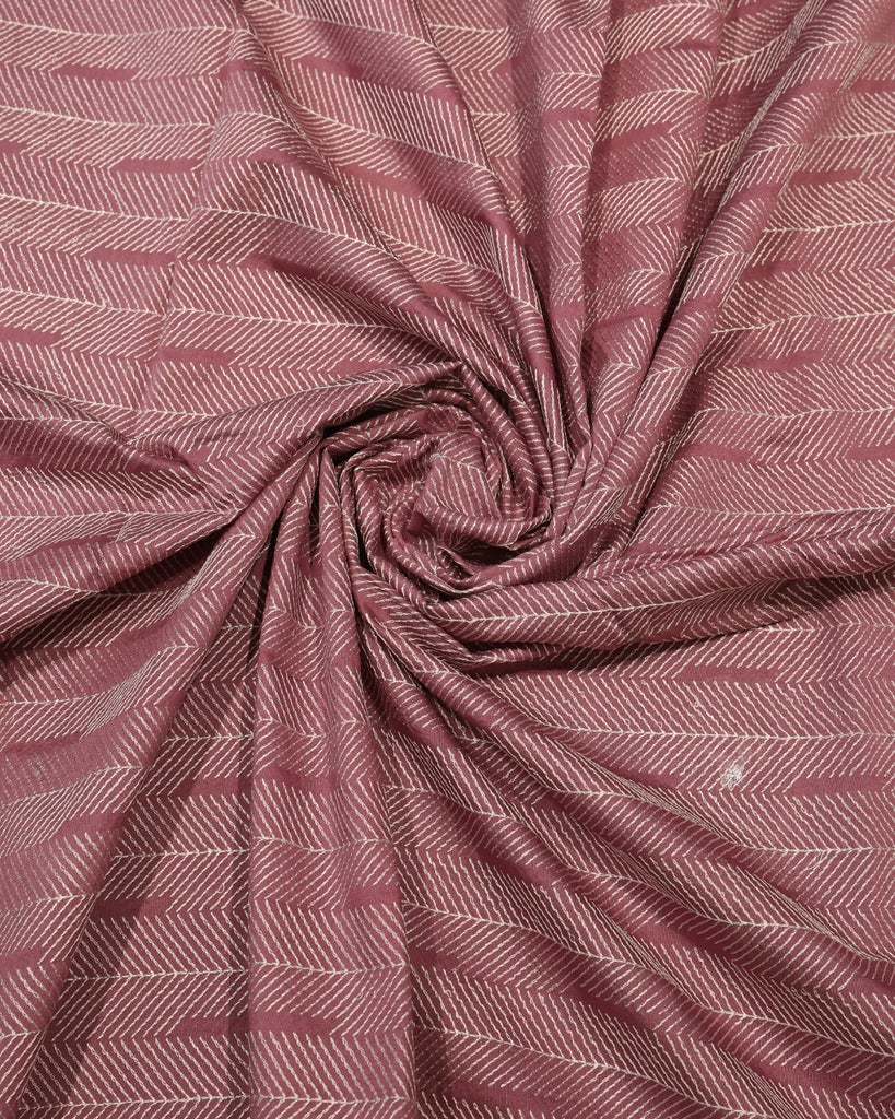 Chanderi Silk Thread Embroidery - Dusty rose pink