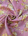 Floral Raw Silk - Light Pink