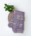 Linen Embroidered - Lavendar