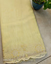 Kora with Embroidery - Light pastel Yellow