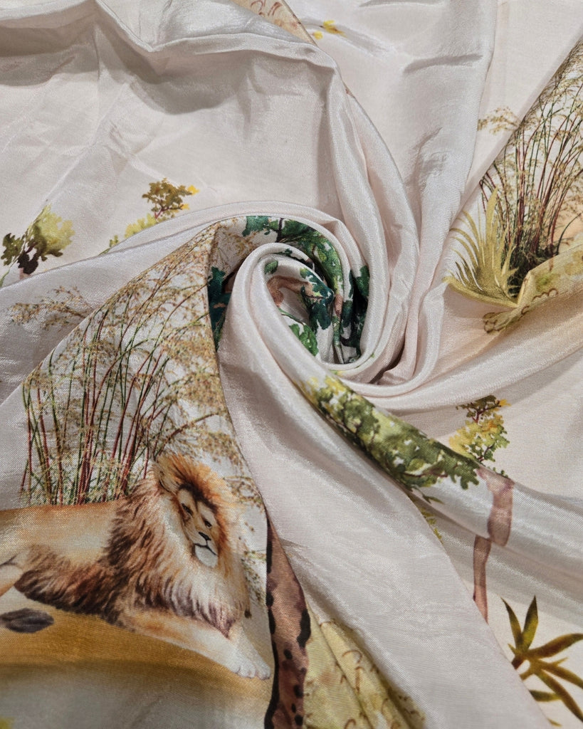 Printed Silk - Pearl White