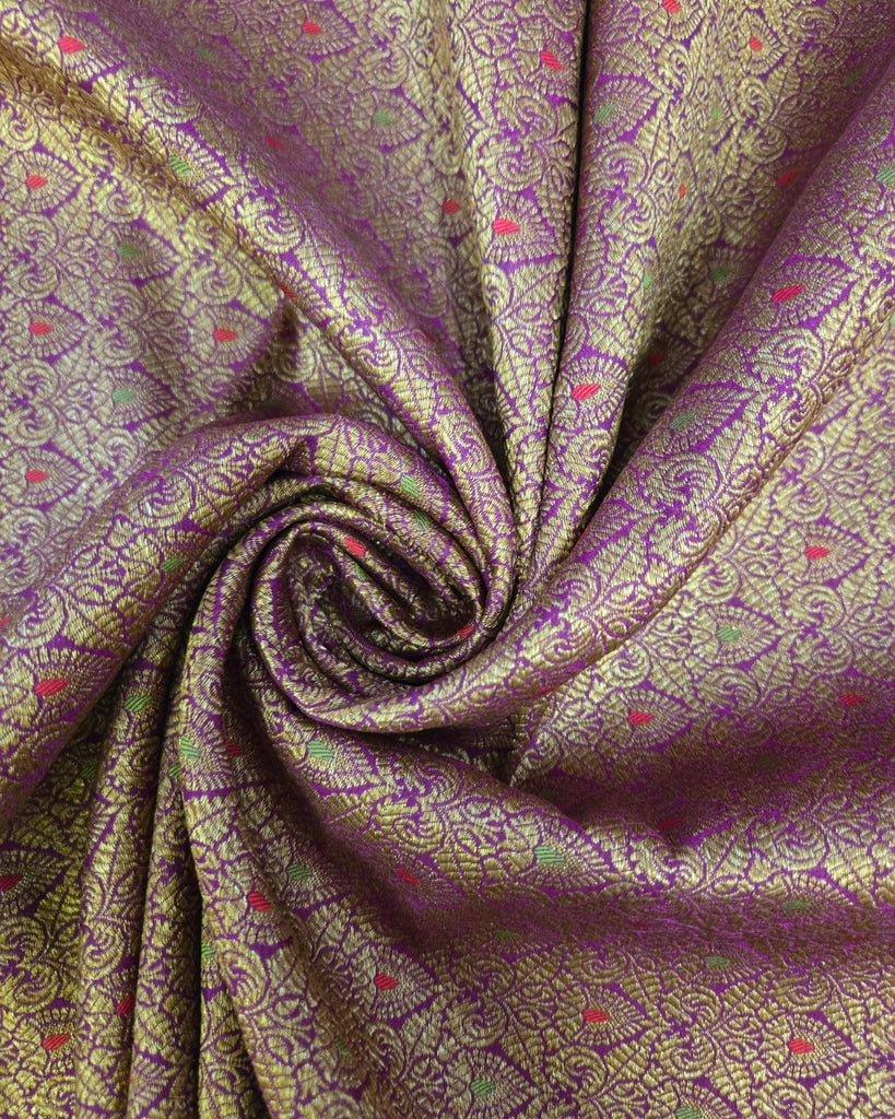 Antique Banaras - Olive Green & Purple