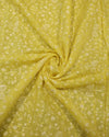 Mul Chanderi ThreadWork - Lemon Yellow