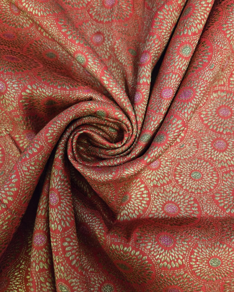 Antique Banaras - Coral Red & Antique Gold