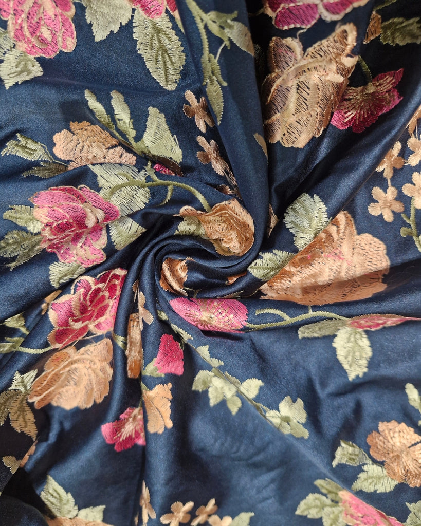 Mashru Parsi Gara - Navy Blue