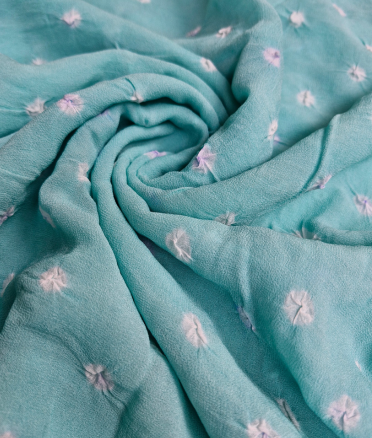 Georgette Bandhani - Seafoam Green