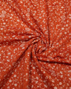 Mul Chanderi ThreadWork - Rust Orange