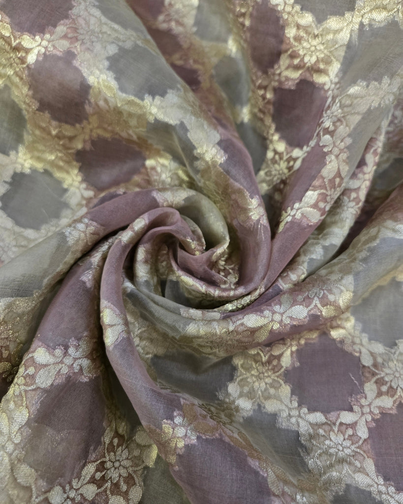 Silk Organza Solid Print - Muted Plum