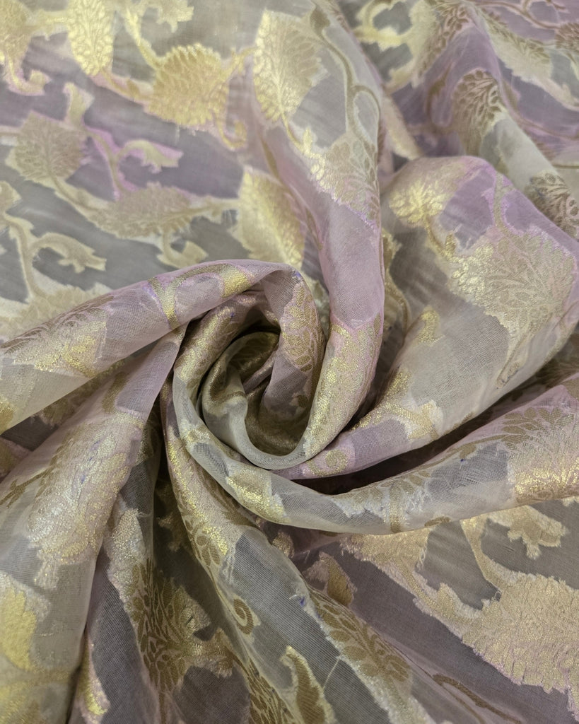 Silk Organza Solid Print - Muted lavender