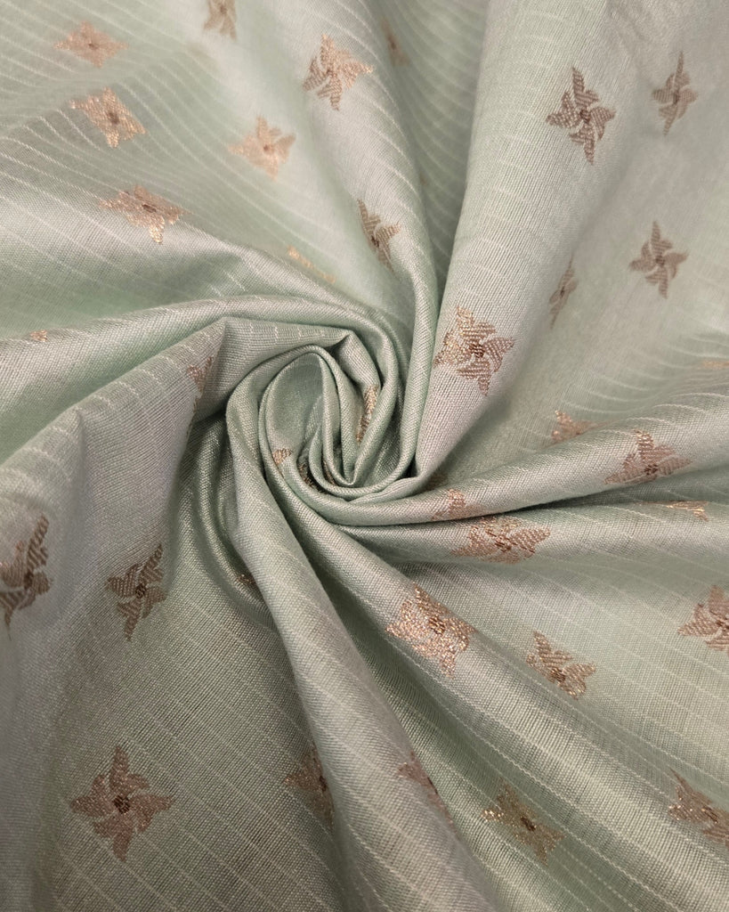 Chanderi Banaras - Soft Sage Green