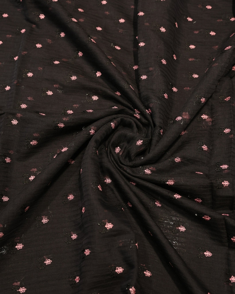Mul Chanderi Motif - Black