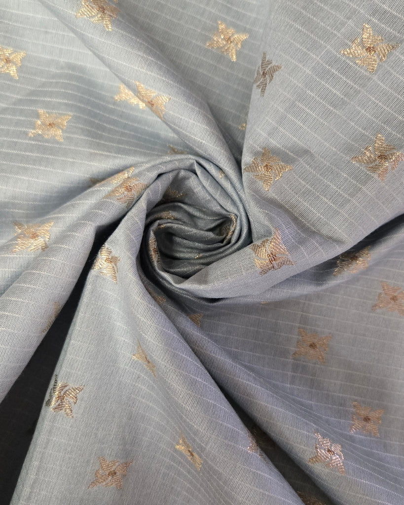 Chanderi Banaras - Pearl Grey