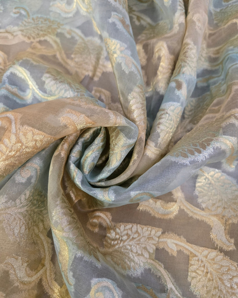 Silk Organza Solid Print - Muted Grey